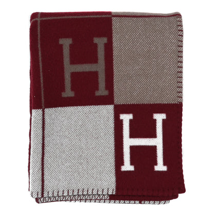 Hermes Wool Cashmere Avalon III Blanket Ecru Rouge H 1 of 3