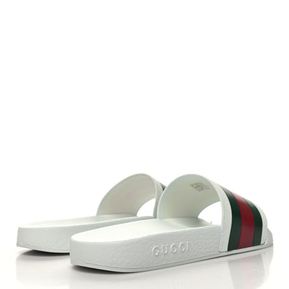 Gucci Rubber Web Mens Pool Slide Sandals 11 Great White 4 of 8