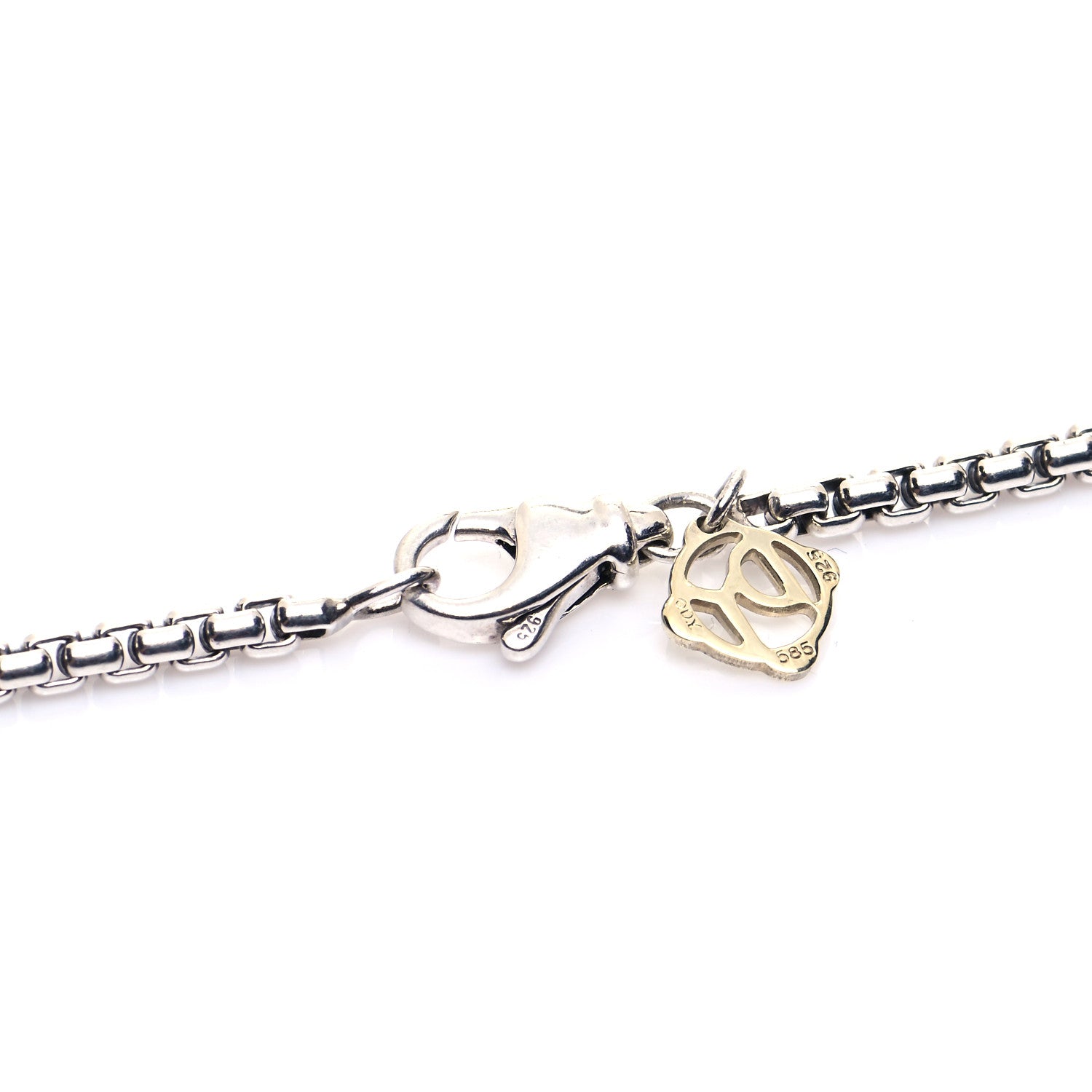 David Yurman Sterling Silver 14K Yellow Gold 2.7mm Box Chain Necklace 72" 4 of 5