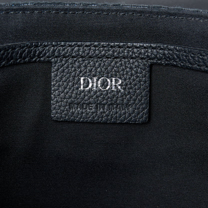 Christian Dior Oblique Jacquard Grained Calfskin Saddle Pouch With Strap Black 6 of 10