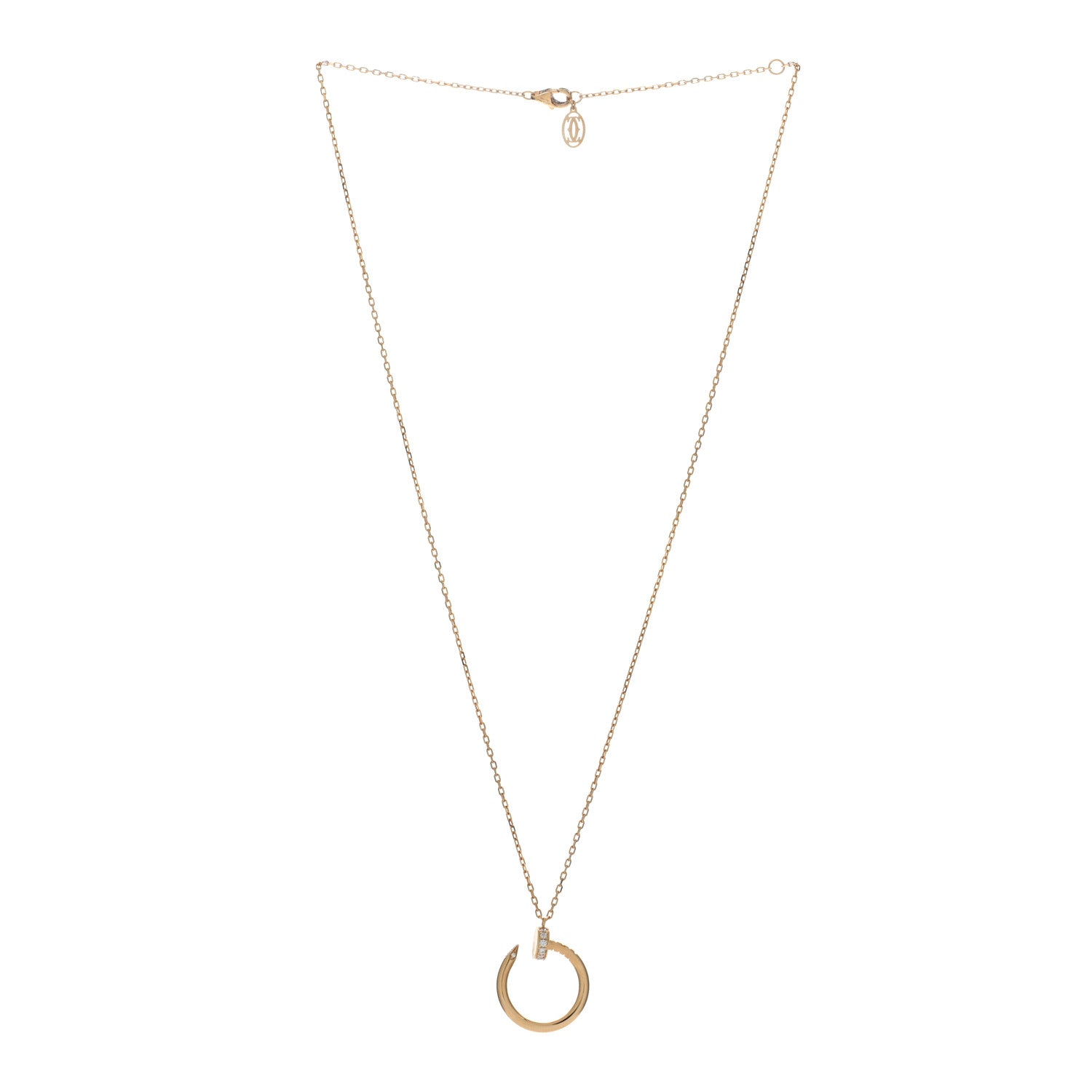 Cartier 18K Yellow Gold Diamond Juste Un Clou Pendant Necklace 2 of 5