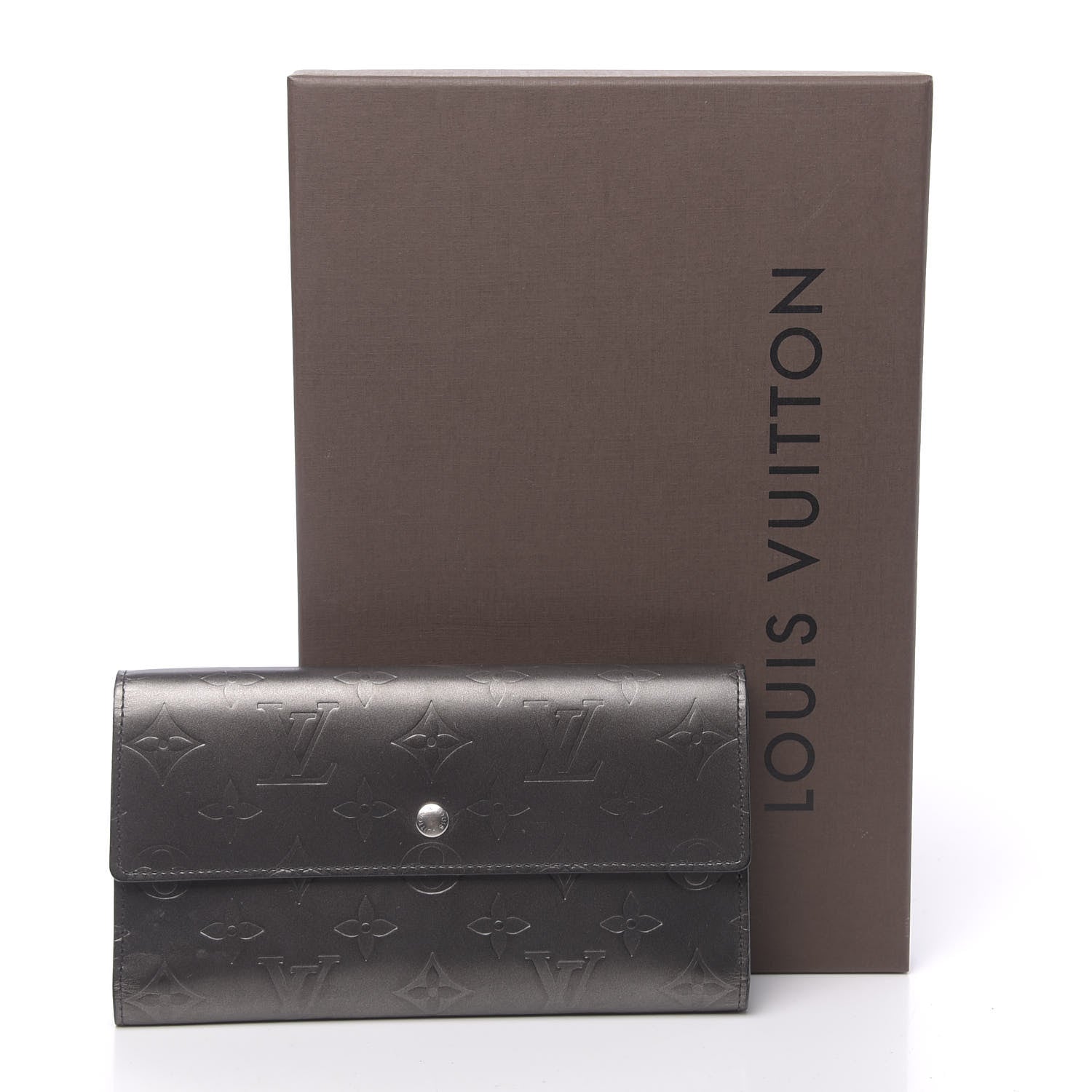 Louis Vuitton Mat Monogram Sarah Wallet Gris 8 of 8