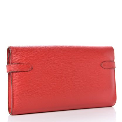 Hermes Epsom Kelly Longue Wallet Rouge Tomate 3 of 12