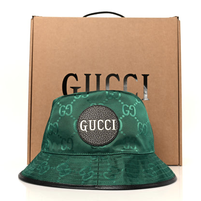 Gucci Econyl Nylon Monogram Off The Grid Will Bucket Hat XL Scrabble Green Black 9 of 9