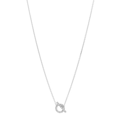 Hermes 18K White Gold Diamond Finesse Pendant Necklace 1 of 6