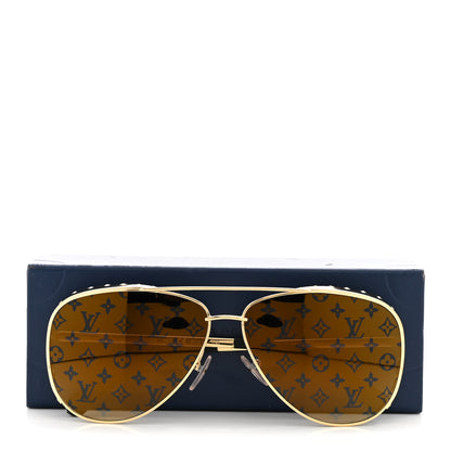 Louis Vuitton Monogram Las Vegas Parano Sunglasses Z1054W Gold 7 of 7