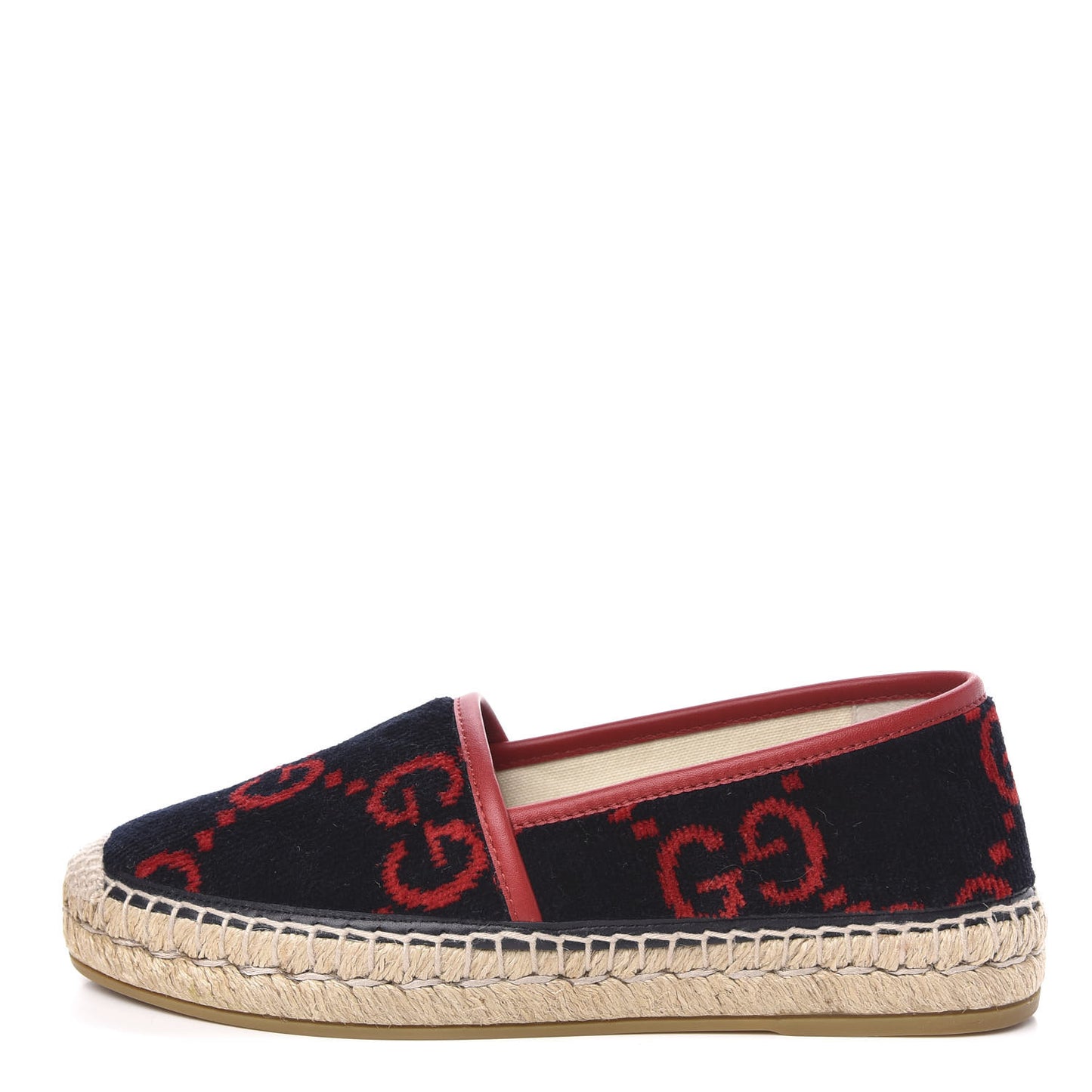 Terry Cloth GG Monogram Espadrilles 36 Blue Red