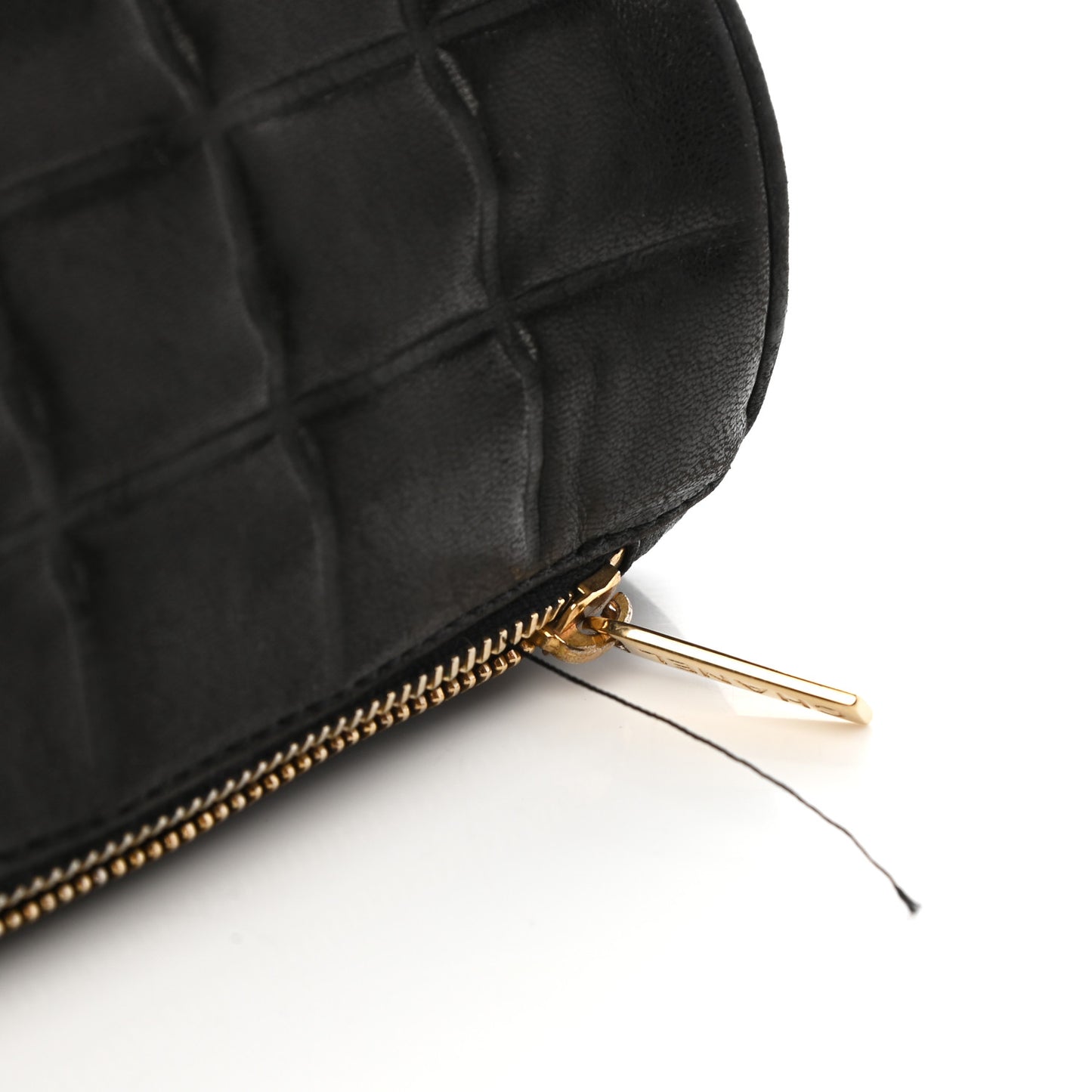 Lambskin Chocolate Bar Cosmetic Pouch Black