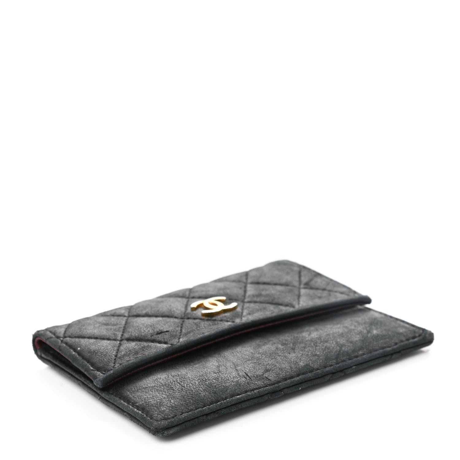 Chanel Lambskin Quilted Flap Compact Wallet Black 4 of 6
