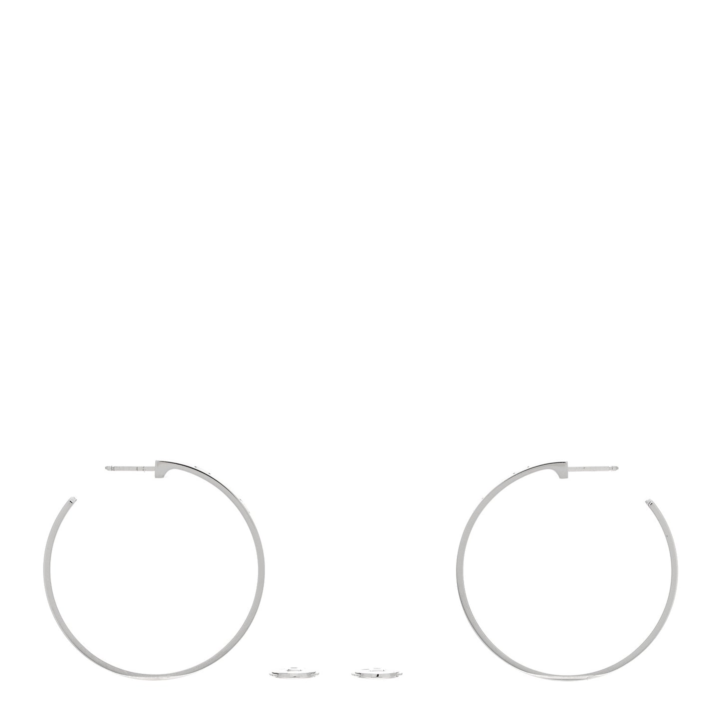 18K White Gold Large LOVE Hoop Earrings