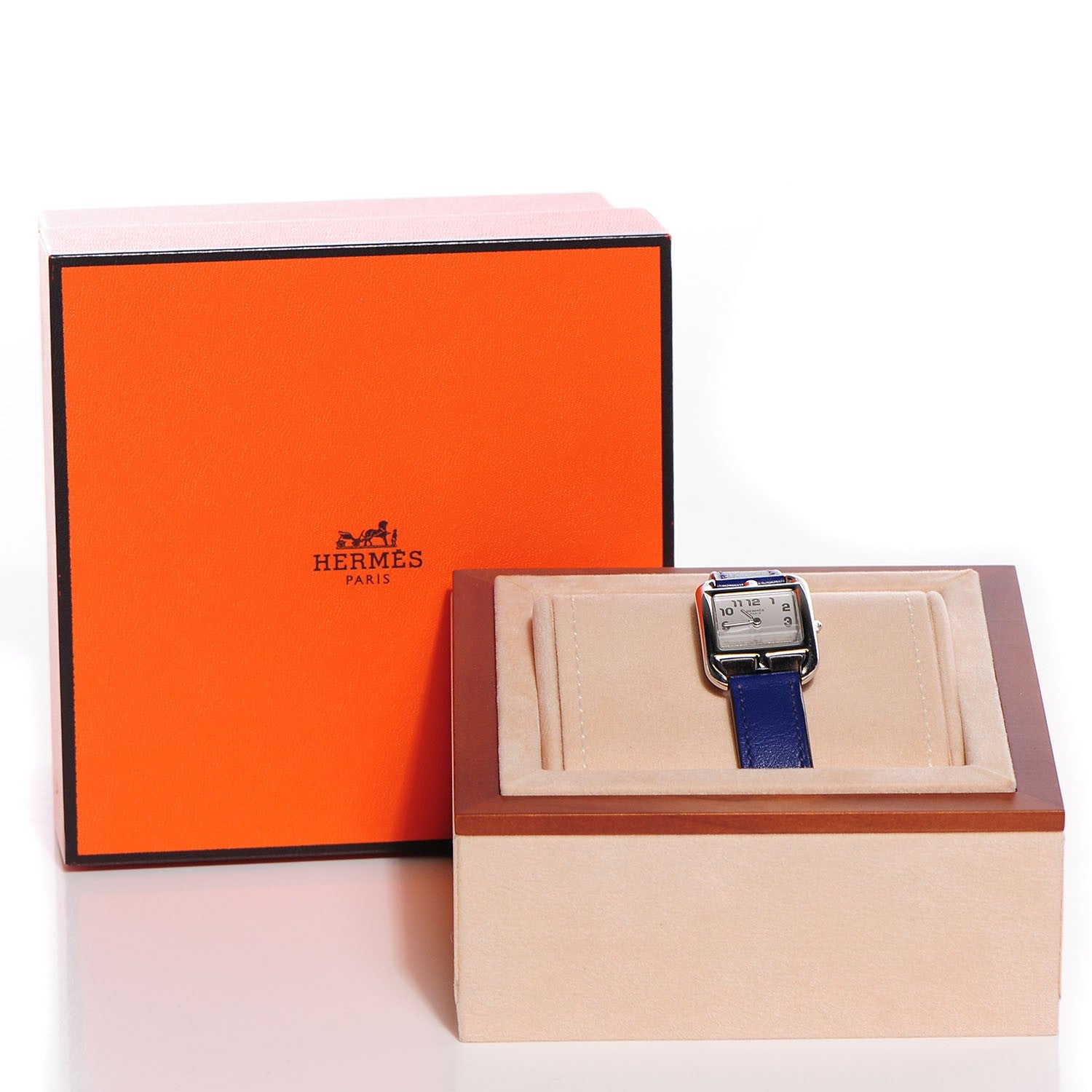 Hermes Swift Calfskin Cape Cod PM Double Tour Watch Bleu Electrique 6 of 14
