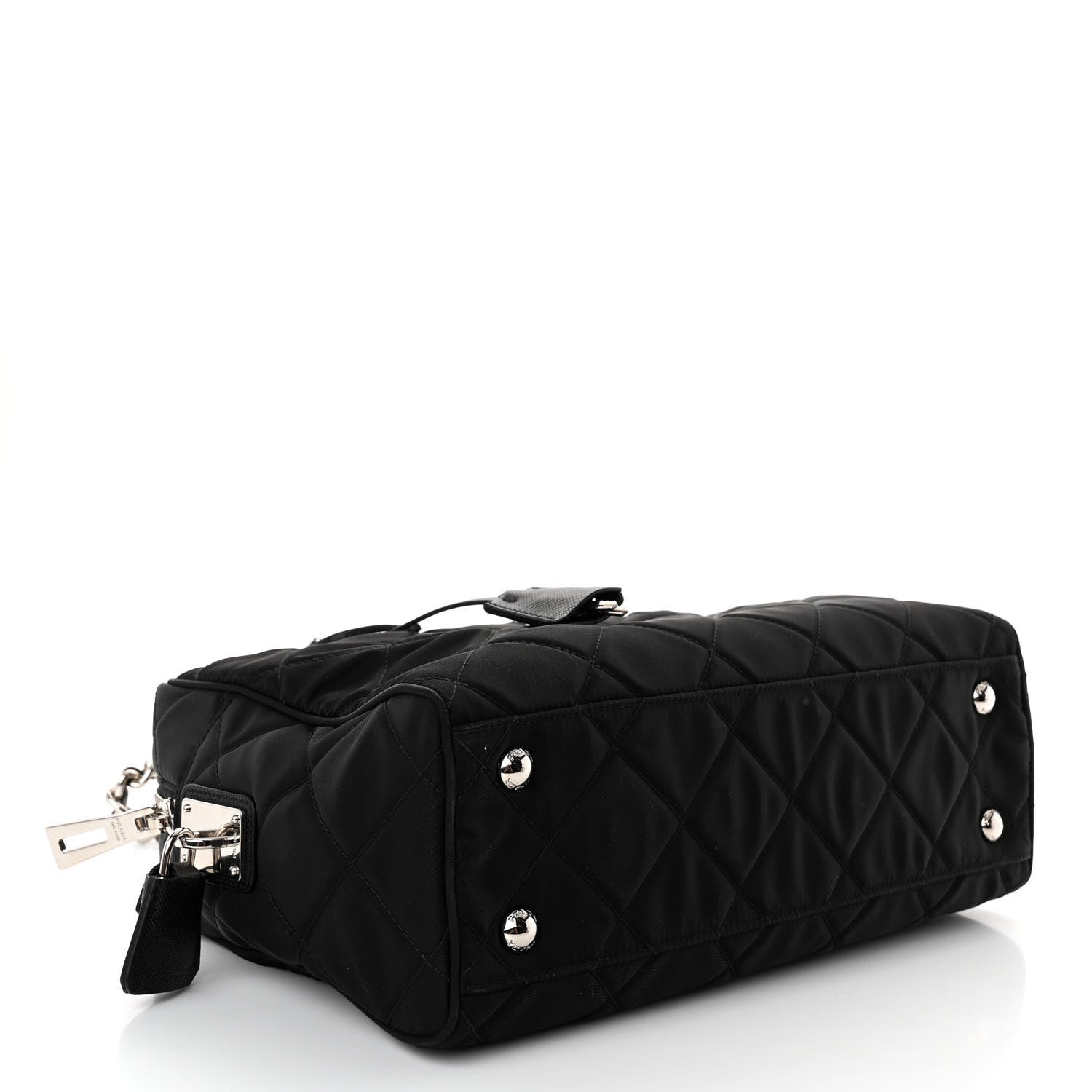 Prada Nylon Tessuto Impuntu Quilted Shoulder Bag Black 4 of 10