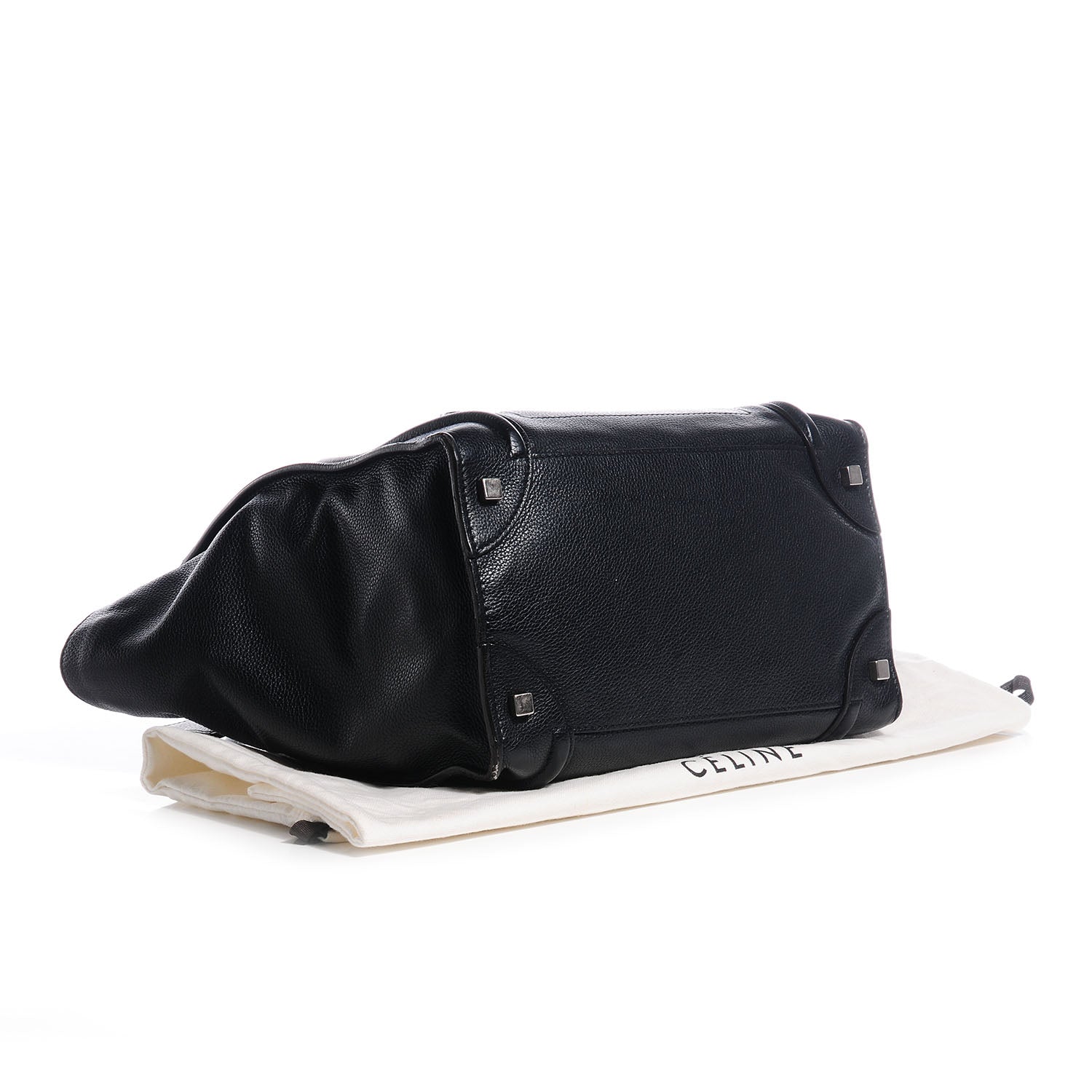 Celine Drummed Calfskin Mini Luggage Black 4 of 8