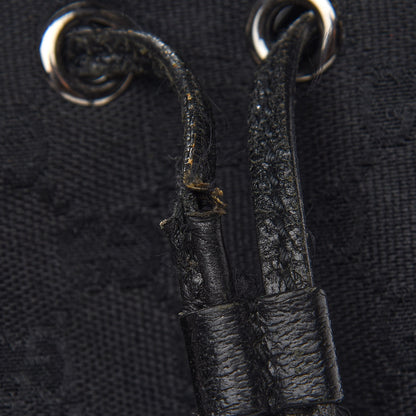Gucci Monogram Drawstring Hobo Black 9 of 10