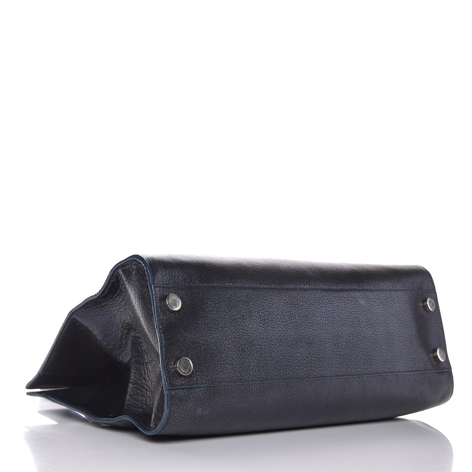 Jimmy Choo Metallic Grainy Goatskin Riley Tote Navy 4 of 12