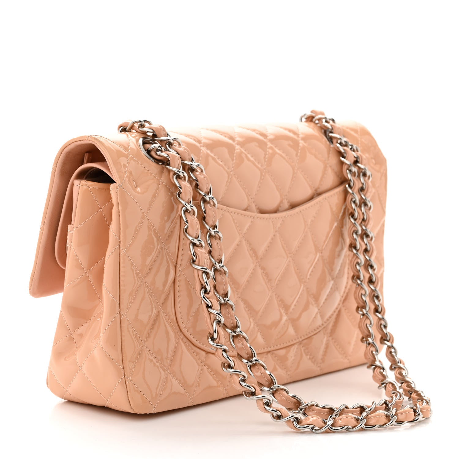 Chanel Patent Quilted Medium Double Flap Light Pink 3 of 11