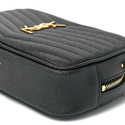 Saint Laurent Grain De Poudre Matelasse Monogram Mini Lou Camera Bag Black 10 of 11