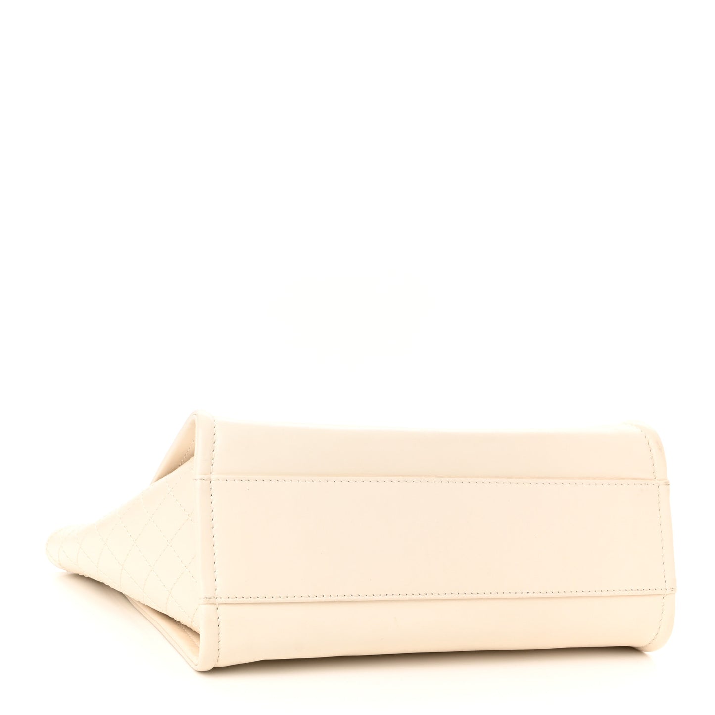 Aged Calfskin Small Charms Deauville Tote White