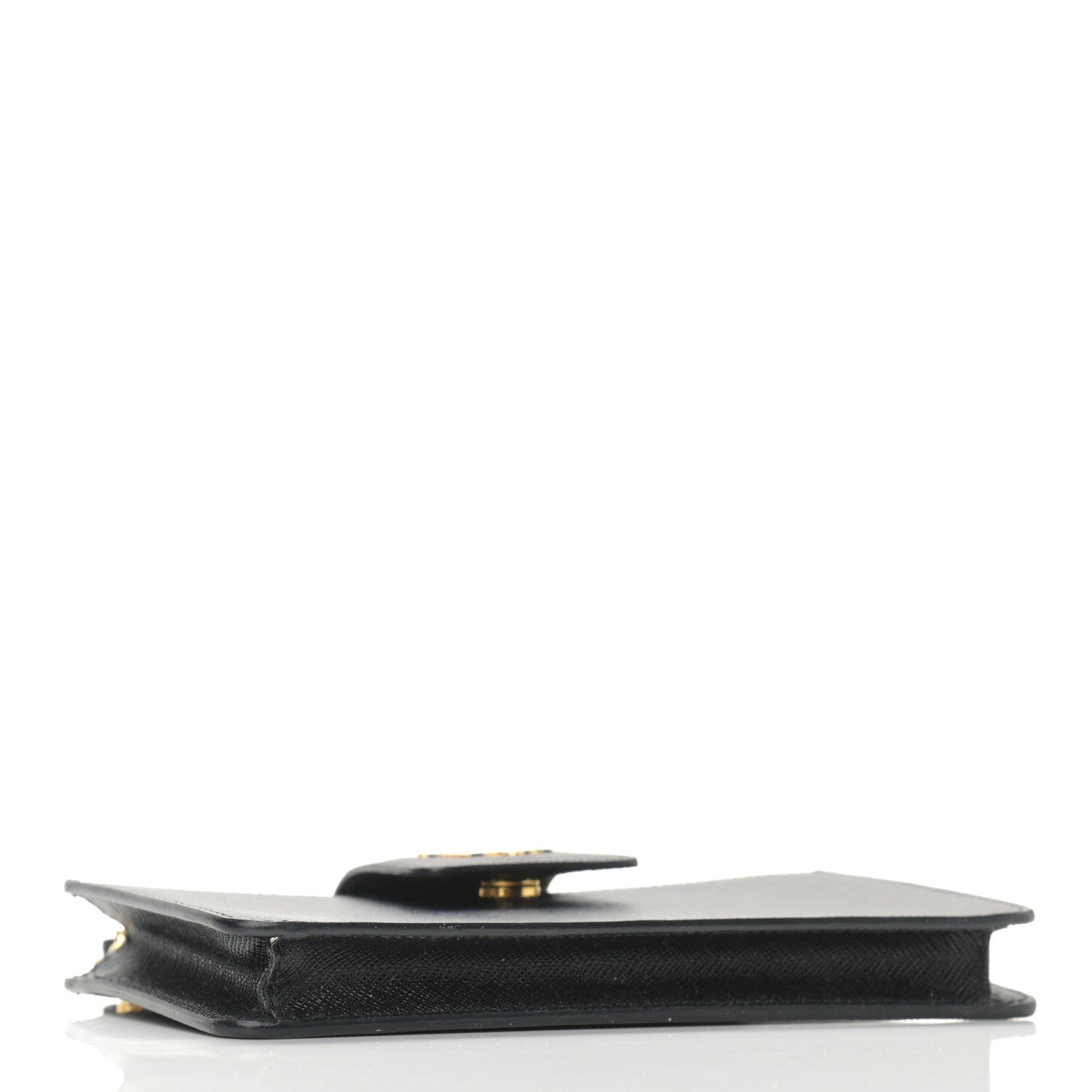 Prada Saffiano Metal Phone Wristlet Crossbody Wallet Black 3 of 11