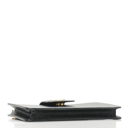 Prada Saffiano Metal Phone Wristlet Crossbody Wallet Black 3 of 11