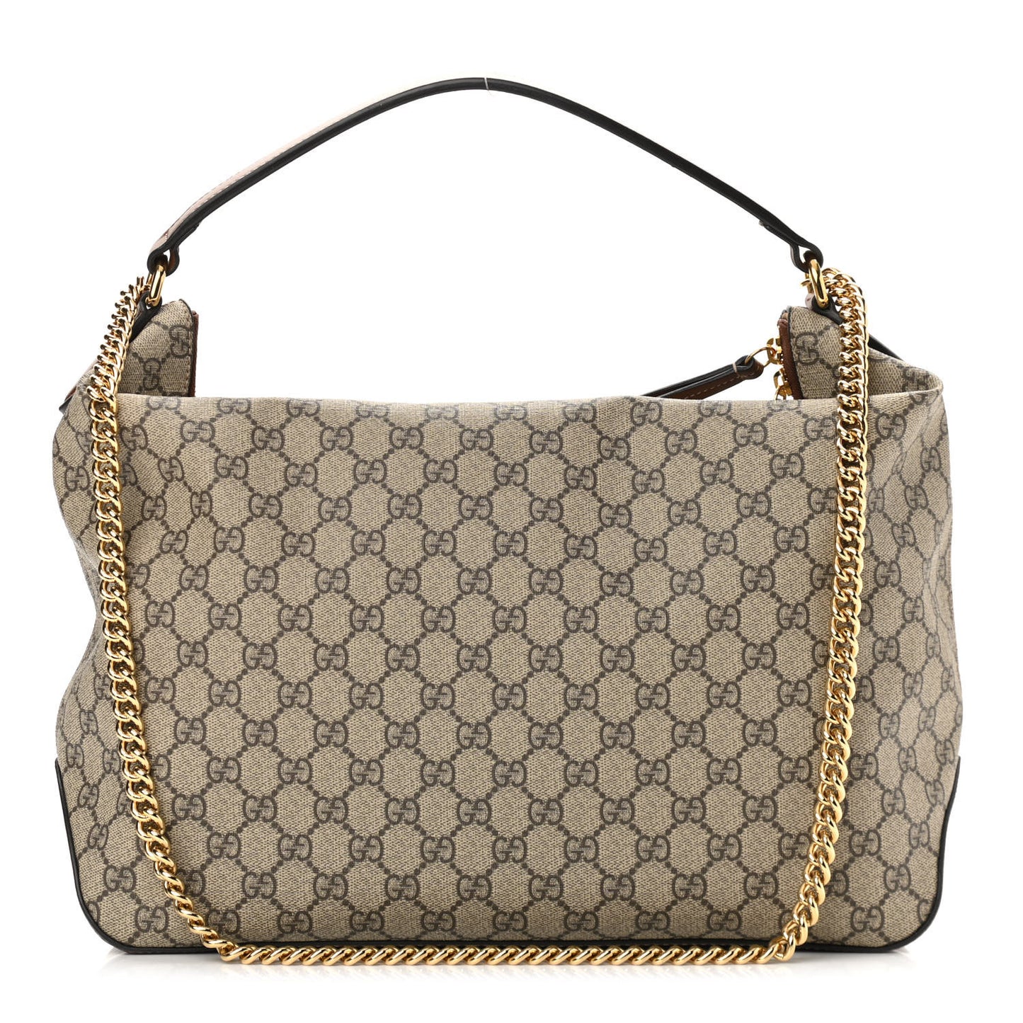 GG Supreme Monogram Large Linea A Hobo Light Brown