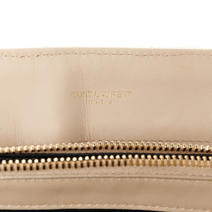 Saint Laurent Calfskin Matelasse Medium Loulou Monogram Chain Satchel Dark Latte 6 of 12
