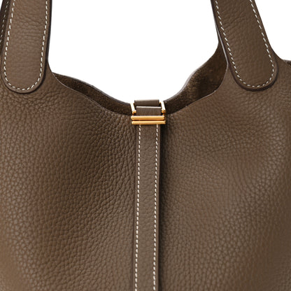 Hermes Taurillon Clemence Picotin Lock 22 MM Etoupe 8 of 11