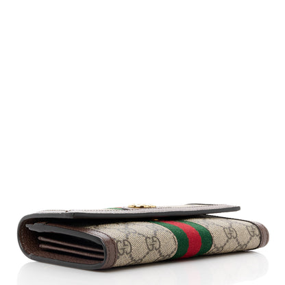 Gucci GG Supreme Monogram Web Ophidia Continental Wallet Brown 4 of 12