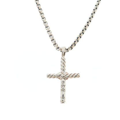 David Yurman Sterling Silver 14K Yellow Gold Petite X Cross Pendant Necklace 5 of 6