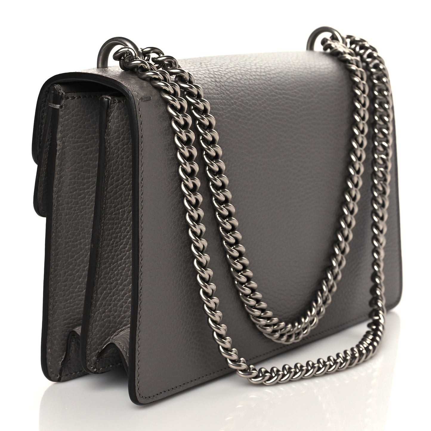 Pebbled Calfskin Small Dionysus Shoulder Bag Dusty Grey