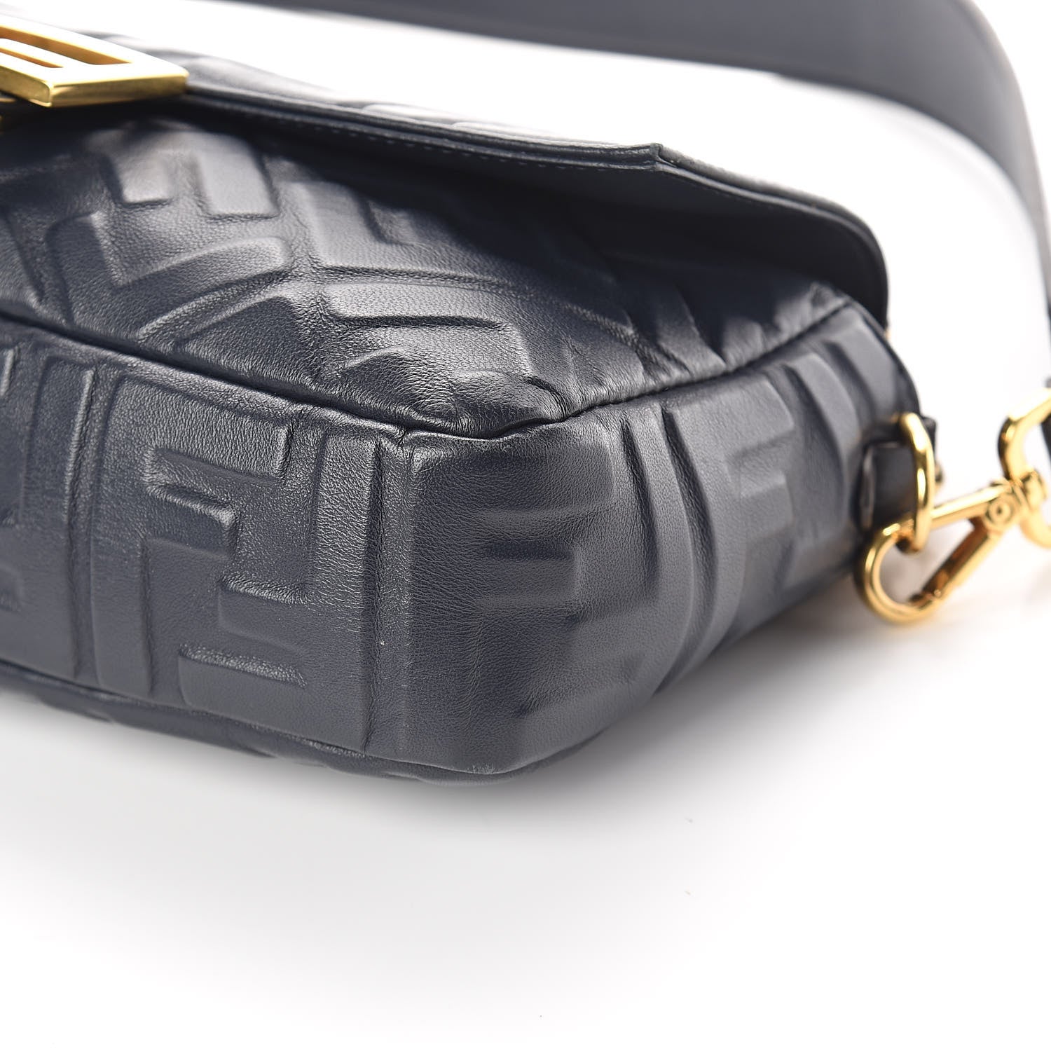 Fendi Nappa FF 1974 Embossed Baguette Midnight 11 of 11