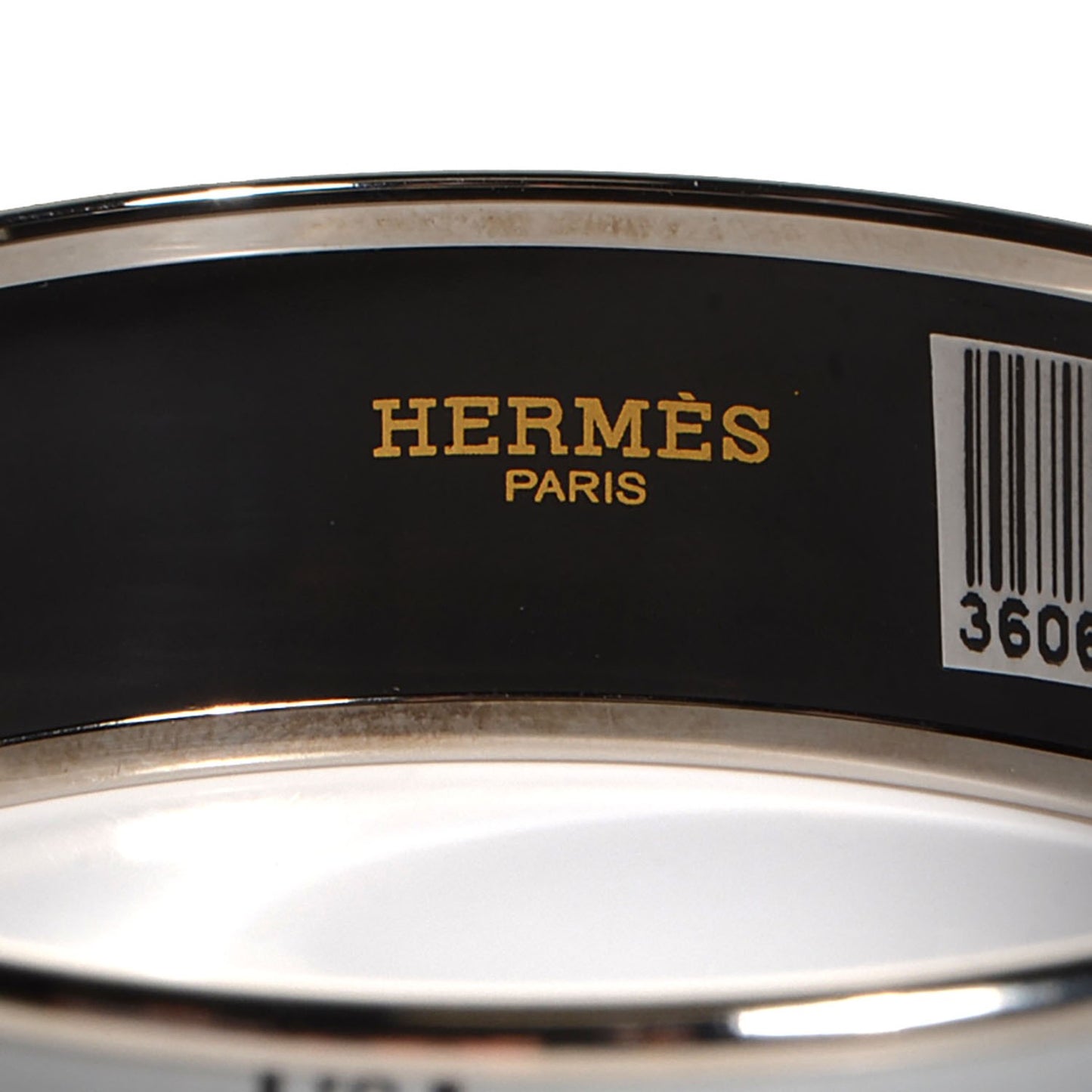 Enamel Wide Bangle Black Gray