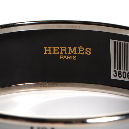 Hermes Enamel Wide Bangle Black Gray 9 of 11