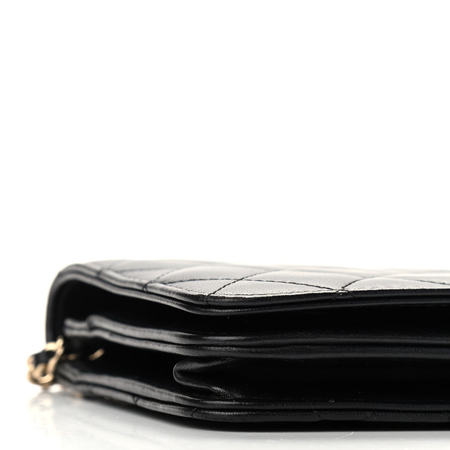 Chanel Lambskin Quilted Pearl Wallet On Chain WOC Black 9 of 10