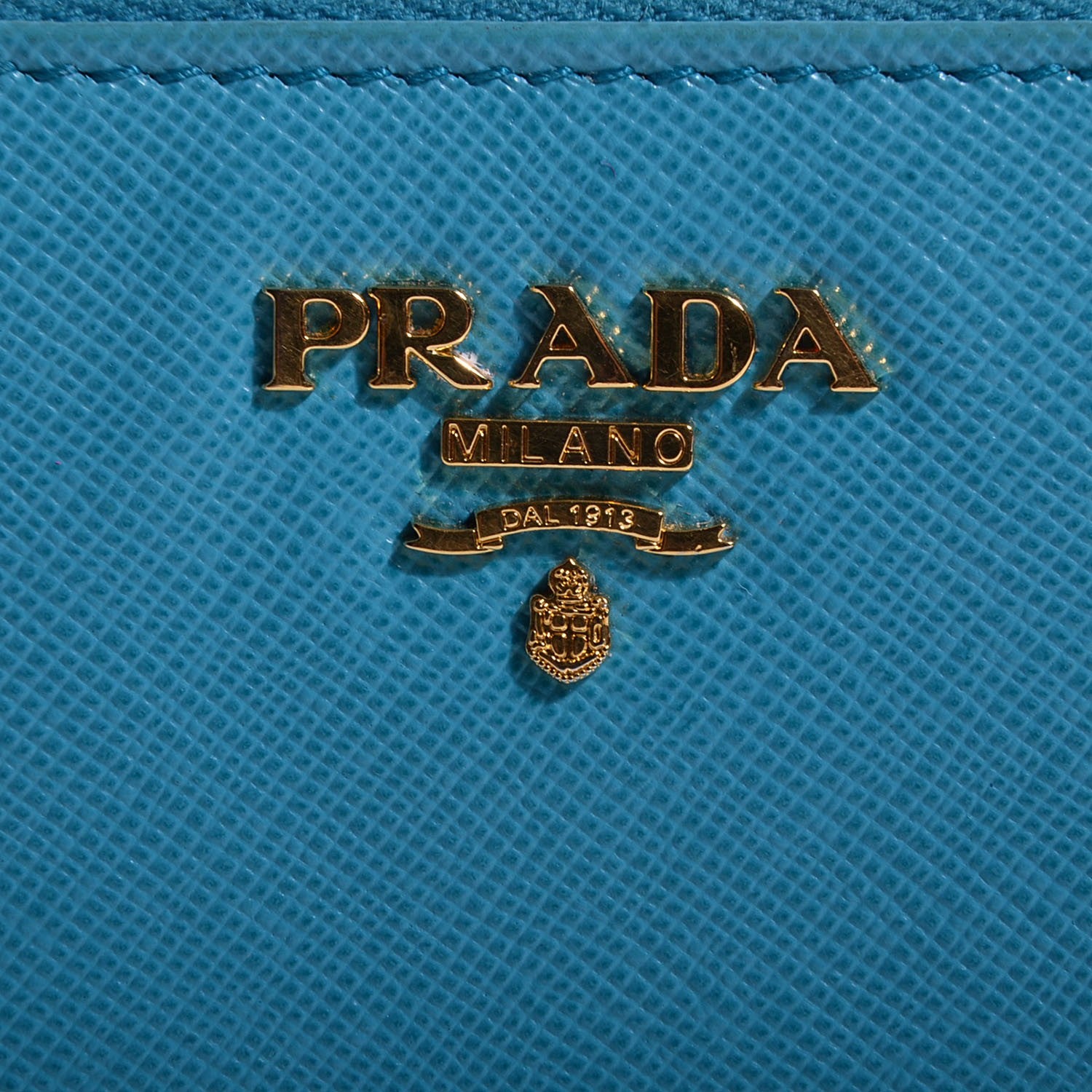 Prada Saffiano Metal Coin Purse Turchese 6 of 6