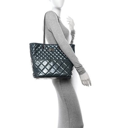 Chanel Patent Quilted Quilted Reissue 2.55 Tote Blue 2 of 12