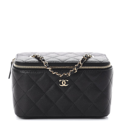 Chanel Caviar Quilted Small Vanity Case With Chain Black 1 of 9