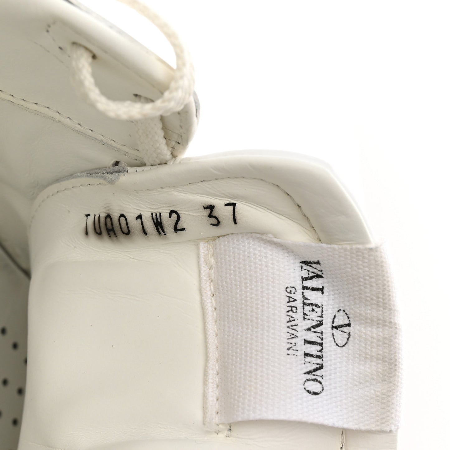 Calfskin Rockstud Untitled Open Sneakers 37 White