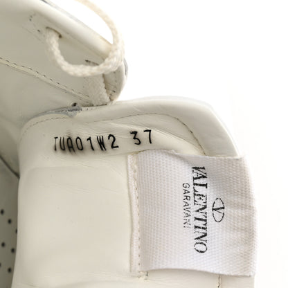 Valentino Garavani Calfskin Rockstud Untitled Open Sneakers 37 White 7 of 15
