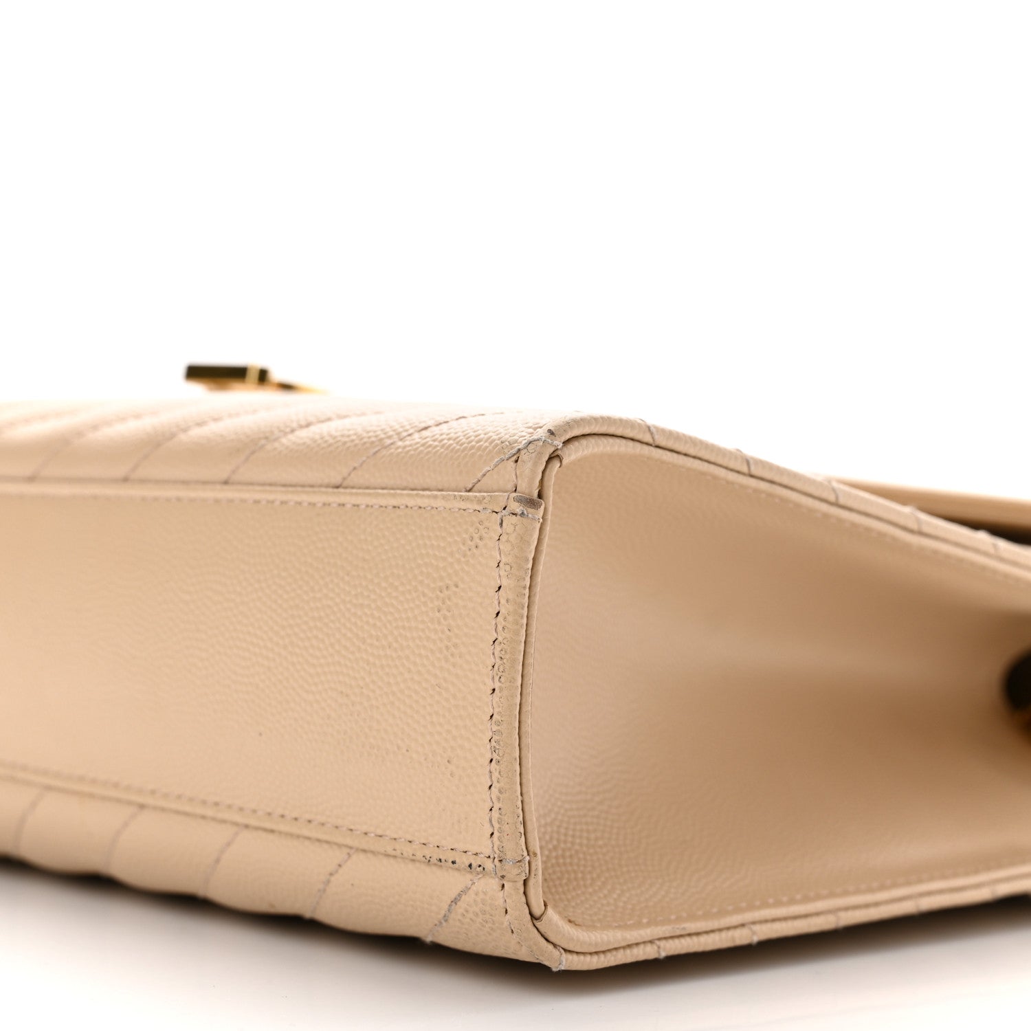 Saint Laurent Grain De Poudre Matelasse Chevron Large Monogram Satchel Nude Powder 9 of 10