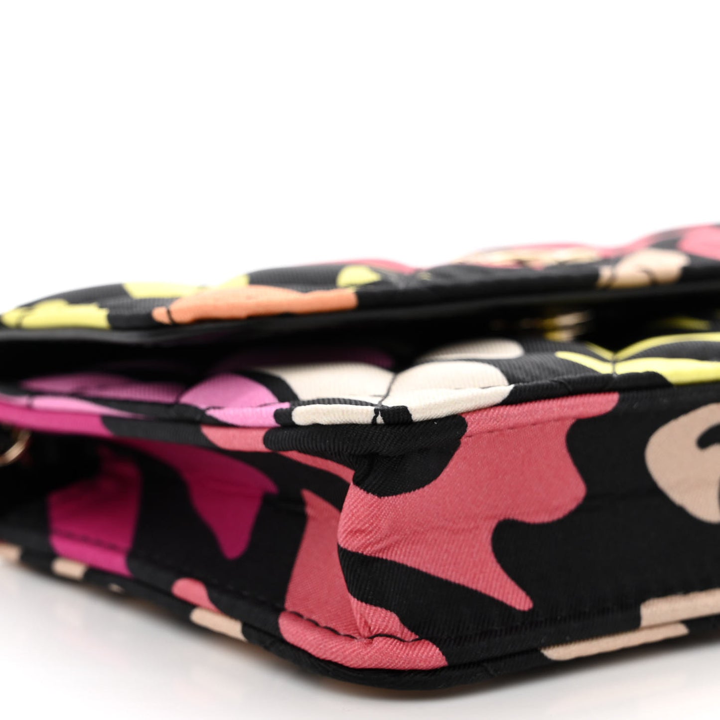 Canvas Printed CC Mini Clutch With Chain Multicolor