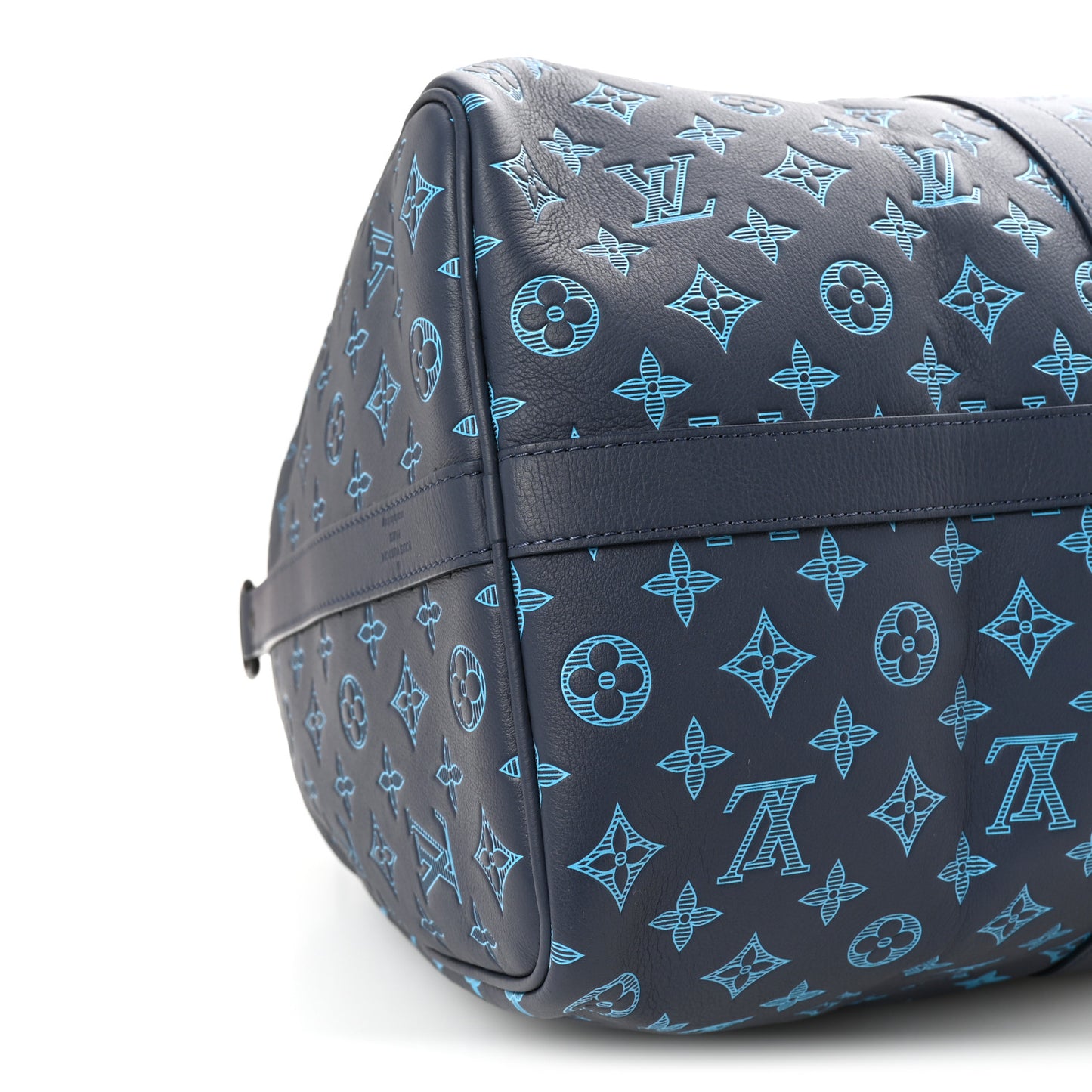 Calfskin Monogram Shadow Keepall Bandouliere 50 Navy
