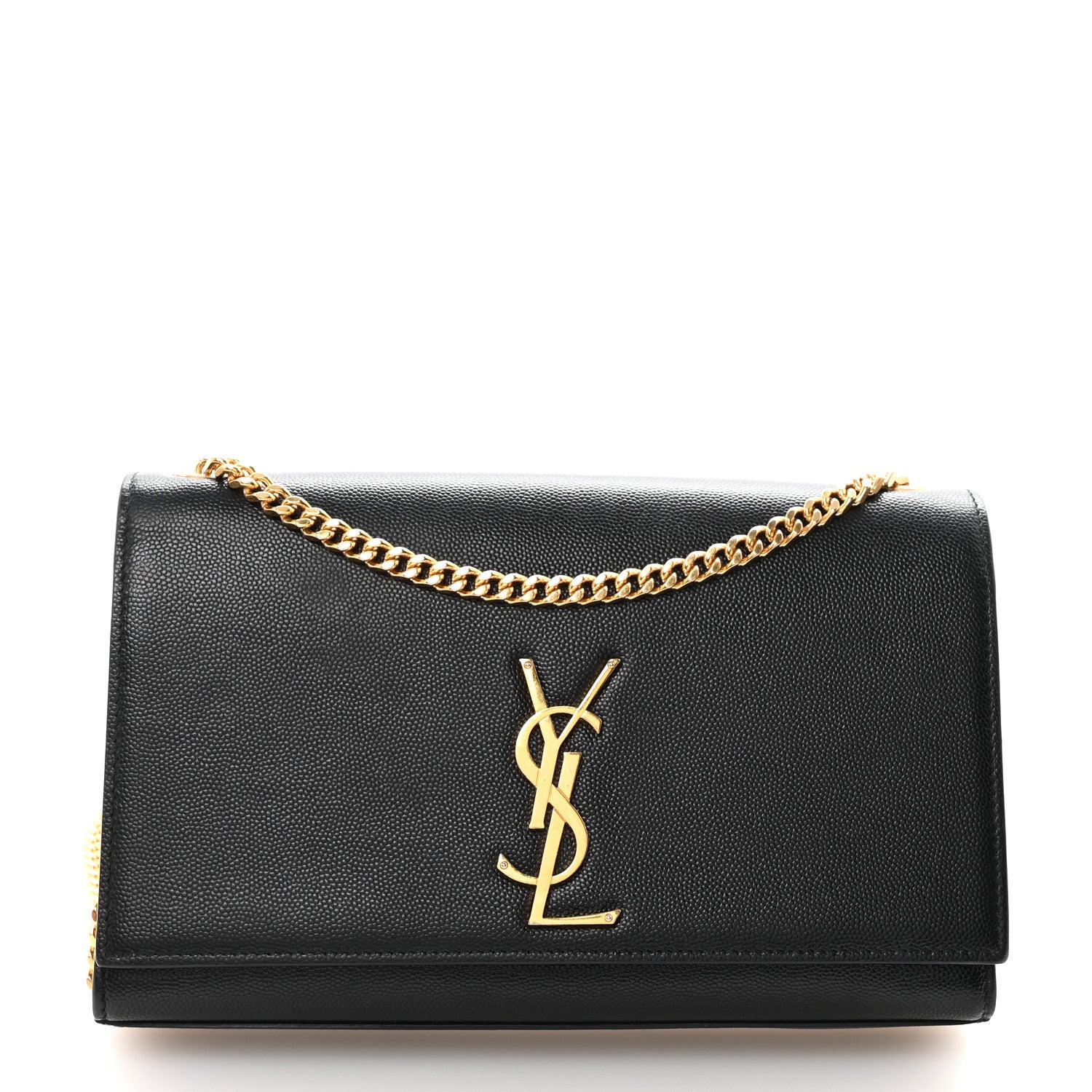 Saint Laurent Grain De Poudre Medium Classic Monogram Kate Satchel Black 1 of 9