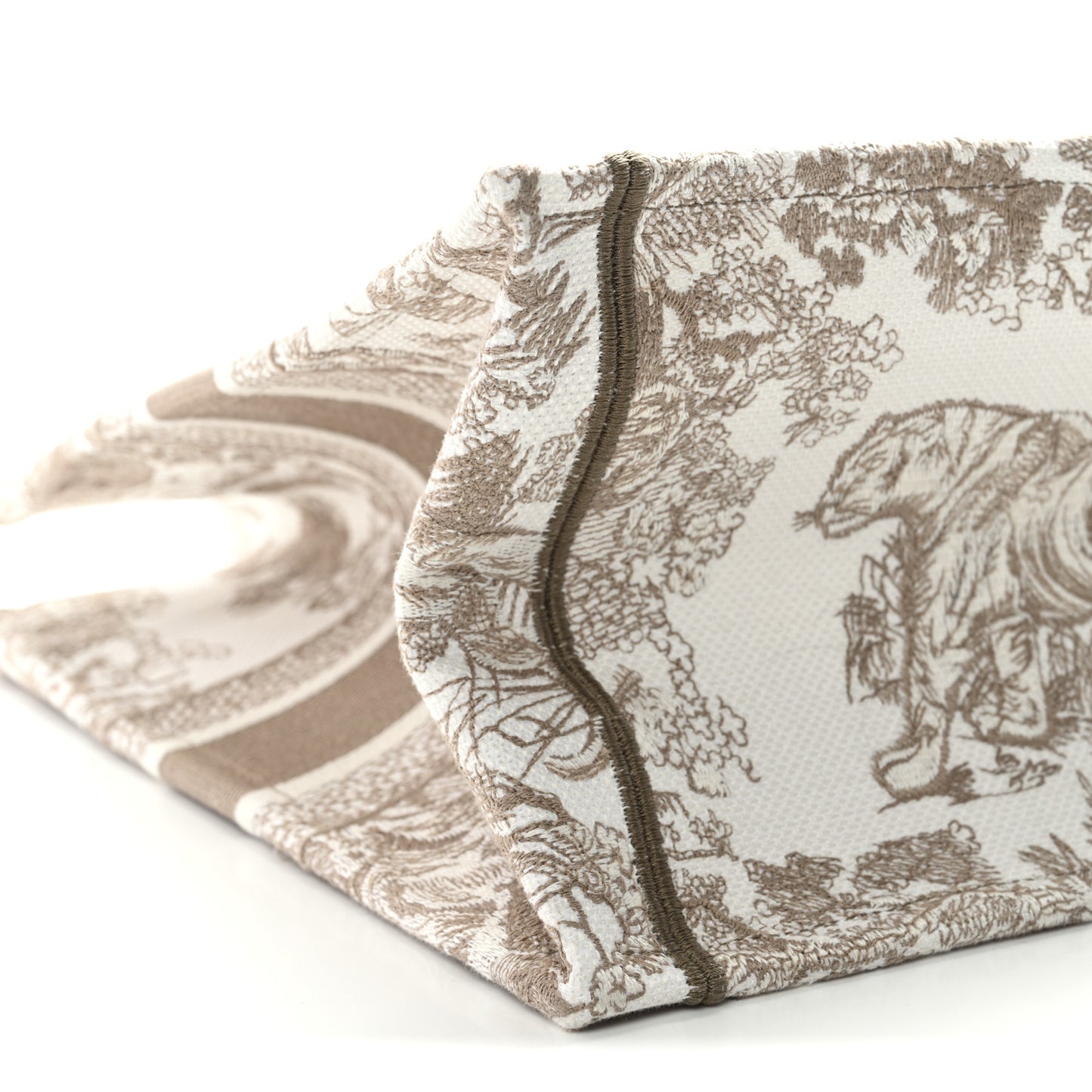 Canvas Embroidered Medium Dioriviera Toile De Jouy Book Tote Beige