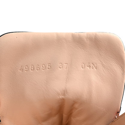 Gucci Calfskin Embroidered Lace Up Combat Ankle Boots 37 Black 9 of 11