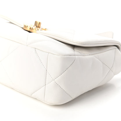 Chanel Goatskin Quilted Medium Chanel 19 Flap White 7 of 10