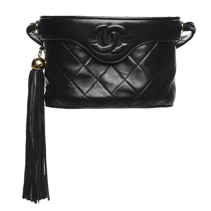 Chanel Lambskin Quilted Tassel Shoulder Bag Black 1 of 9