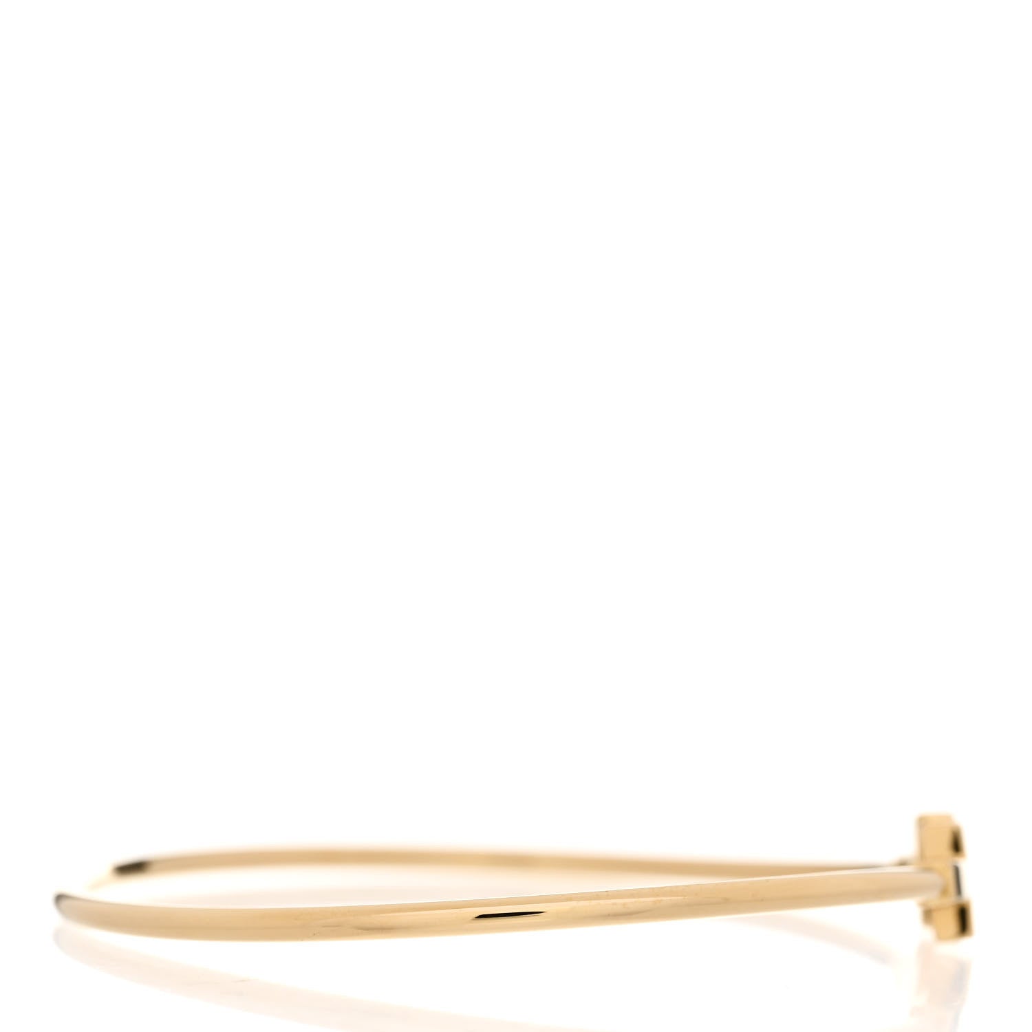 Tiffany 18K Yellow Gold Narrow T Wire Bracelet 4 of 6