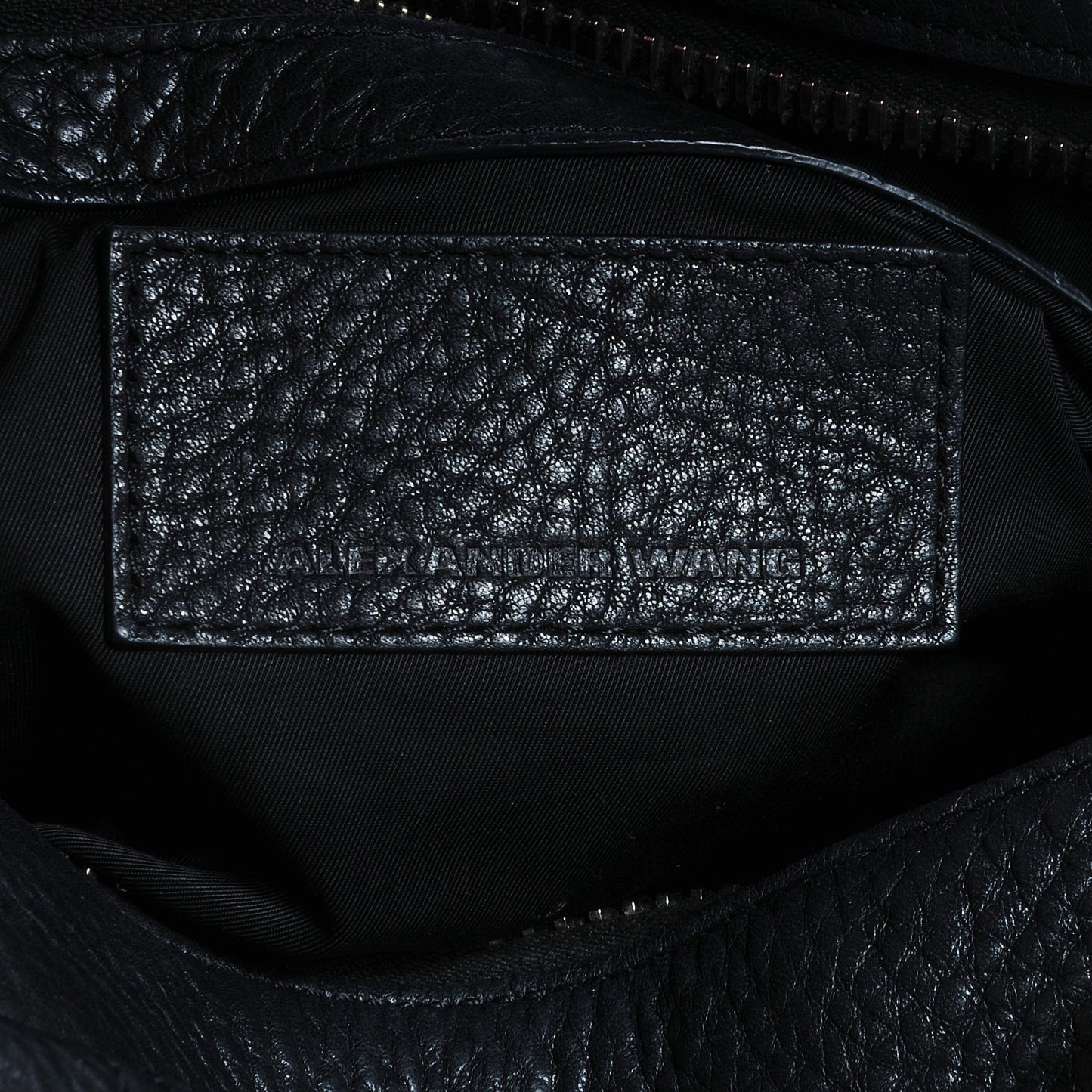 Pebbled Leather Rocco Duffel Black Pale Gold Hardware