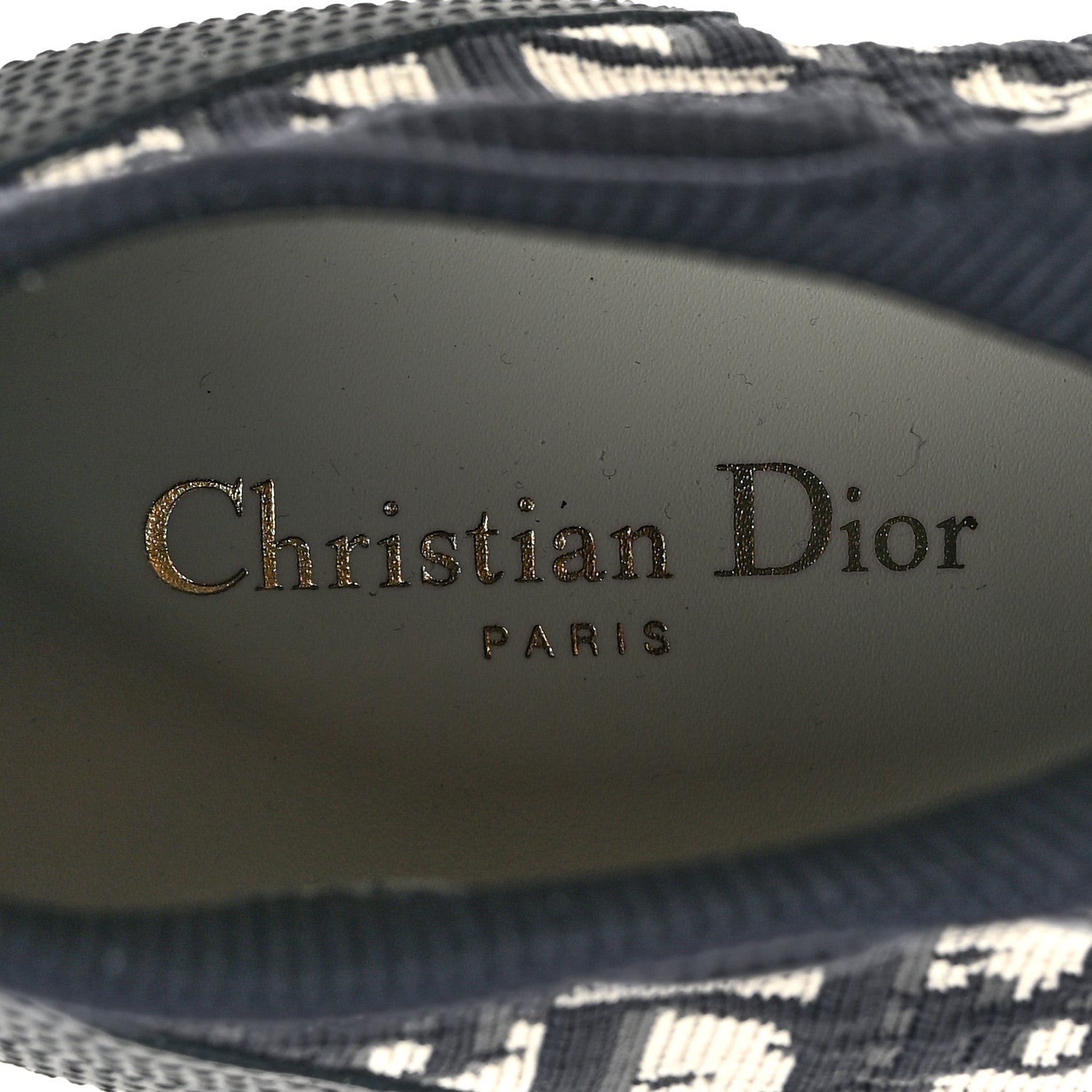 Christian Dior Technical Knit Calfskin Oblique Womens Walk'n Dior Mid Top Sneakers 41 Deep Blue 7 of 10